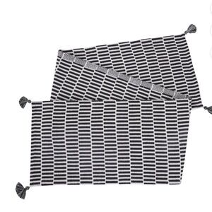 Mainstays Black & White Table Runner Woven Stripe mantle scarf , 14" x 72"